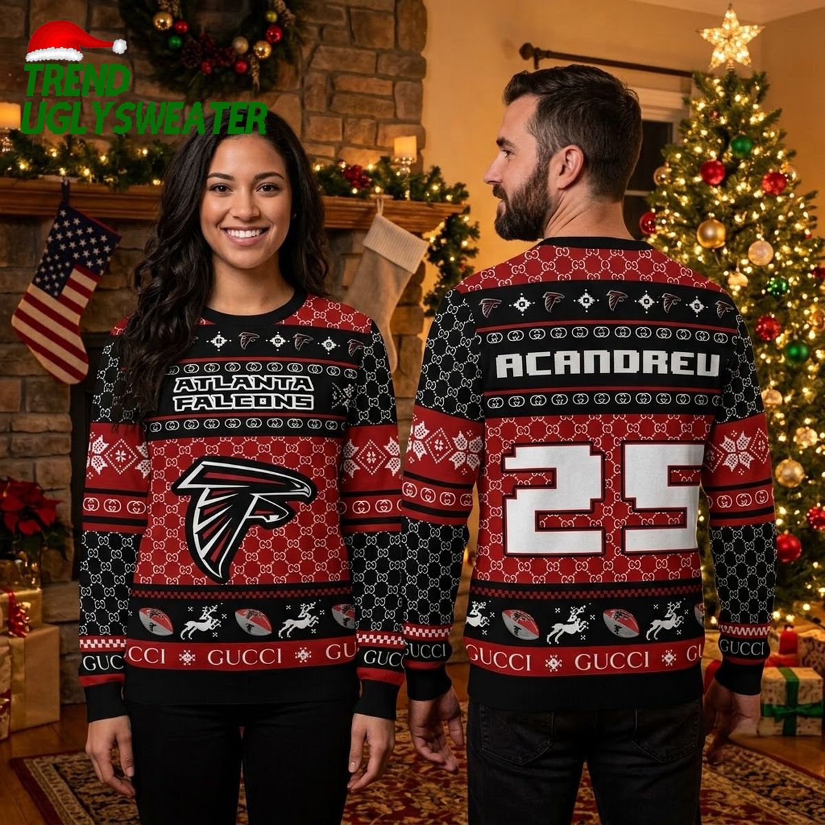 atlanta falcons chandrell number 23 ugly christmas sweater atlanta falcons chandrell number 23 ugly christmas sweater