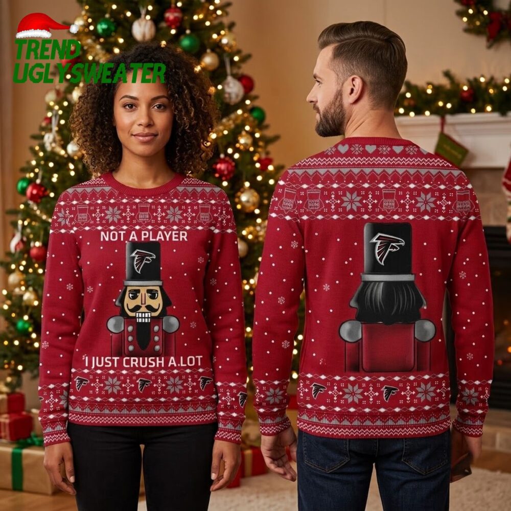 atlanta falcons nutcracker crush ugly christmas sweater