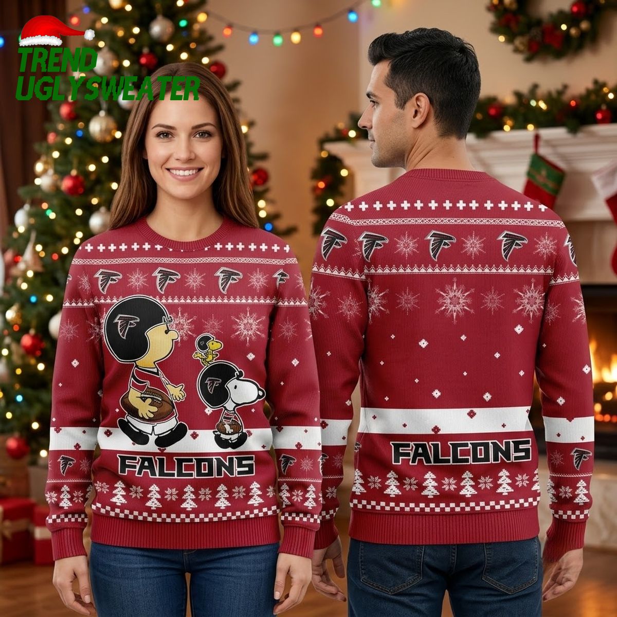 atlanta falcons peanuts football characters ugly christmas sweater atlanta falcons peanuts football characters ugly christmas sweater