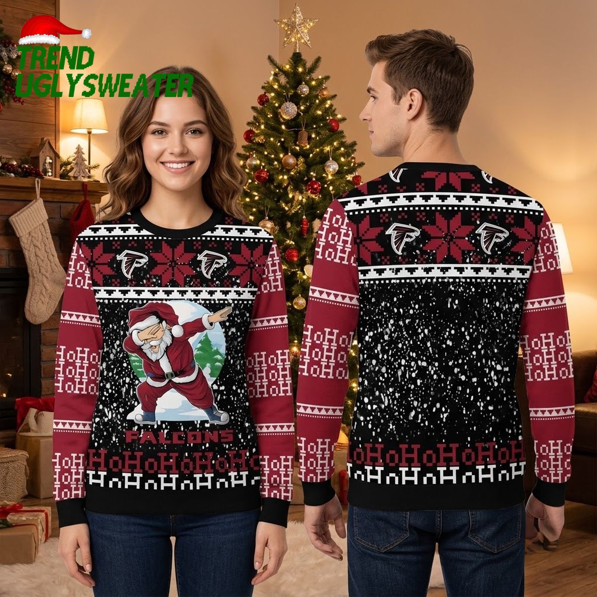 atlanta falcons santa dab ugly christmas sweater atlanta falcons santa dab ugly christmas sweater