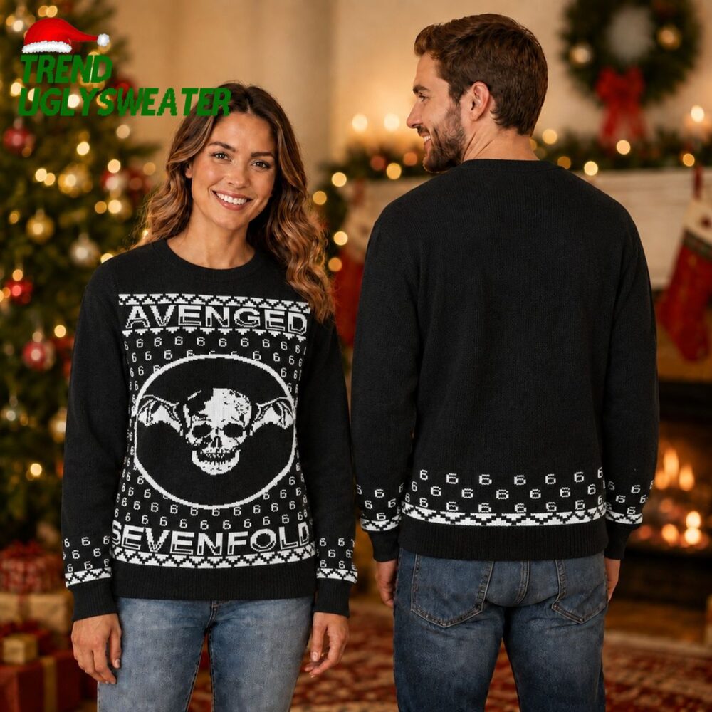 avenged sevenfold deathbat big symbol unisex christmas jumper ugly sweater unique gifts fo