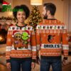 baltimore orioles baby groot and grinch santa hat ugly christmas sweater