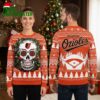 baltimore orioles day of the dead skull ugly christmas sweater