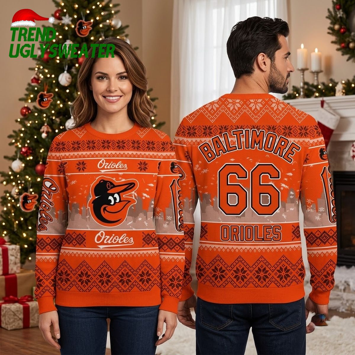 baltimore orioles oriole bird mascot city skyline ugly christmas sweater baltimore orioles oriole bird mascot city skyline ugly christmas sweater