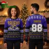 baltimore ravens custom name and number football field ugly christmas sweater