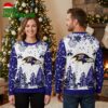 Baltimore Ravens Logo Snowflakes And Winter Forest Ugly Christmas Sweater 1 baltimore ravens logo snowflakes and winter forest ugly christmas sweater