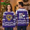 Baltimore Ravens Snoopy Peanuts Ugly Christmas Sweater 1 baltimore ravens snoopy peanuts ugly christmas sweater
