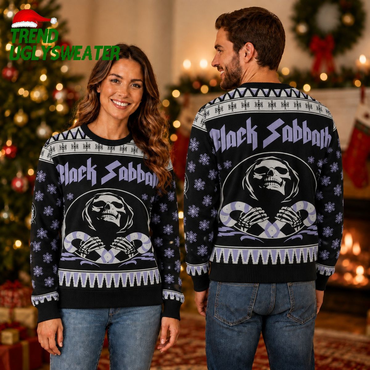 black sabbath grim reaper holding candy canes and snowflakes ugly christmas sweater black sabbath grim reaper holding candy canes and snowflakes ugly christmas sweater