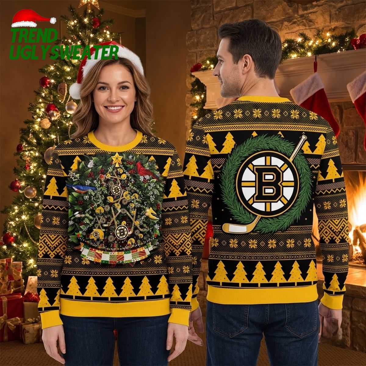 boston bruins christmas tree ornament ugly christmas sweater boston bruins christmas tree ornament ugly christmas sweater