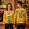 Boston Bruins Grinch Santa Hat Gold Ugly Christmas Sweater 1 boston bruins grinch santa hat gold ugly christmas sweater