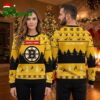 Boston Bruins Logo Reindeer And Christmas Trees Custom Name Ugly Christmas Sweater 2 boston bruins logo reindeer and christmas trees custom name ugly christmas sweater