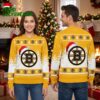 Boston Bruins Logo Santa Hat Snowflake Ugly Christmas Sweater 1 boston bruins logo santa hat snowflake ugly christmas sweater