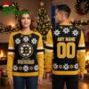 Boston Bruins Snowflake Logo Personalized Name And Number Ugly Christmas Sweater 1 boston bruins snowflake logo personalized name and number ugly christmas sweater