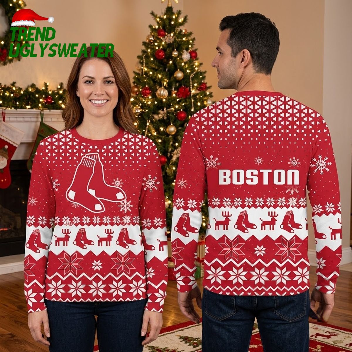 boston red sox baseball socks and reindeer gift for red sox fans ugly christmas sweater boston red sox baseball socks and reindeer gift for red sox fans ugly christmas sweater