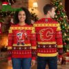 calgary flames dabbing santa claus ugly christmas sweater