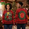 calgary flames groot hug with christmas lights ugly christmas sweater