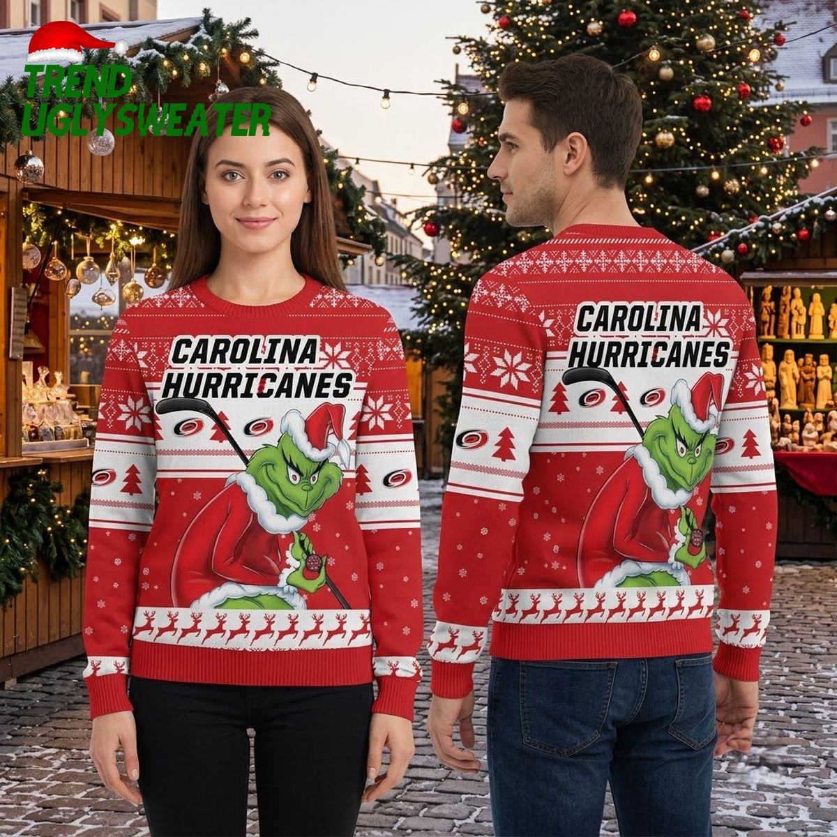 carolina hurricanes grinch playing hockey ugly christmas sweater carolina hurricanes grinch playing hockey ugly christmas sweater