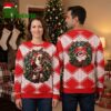Carolina Hurricanes Pug Reindeer Christmas Wreath Ugly Christmas Sweater 2 carolina hurricanes pug reindeer christmas wreath ugly christmas sweater