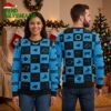 Carolina Panthers Checkerboard Logo Pattern Ugly Christmas Sweater 1 carolina panthers checkerboard logo pattern ugly christmas sweater