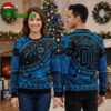 Carolina Panthers Custom Name Number 01 Logo Ugly Christmas Sweater 2 carolina panthers custom name number 01 logo ugly christmas sweater