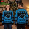 Carolina Panthers Roaring Panther Snowflake Ugly Christmas Sweater 2 carolina panthers roaring panther snowflake ugly christmas sweater