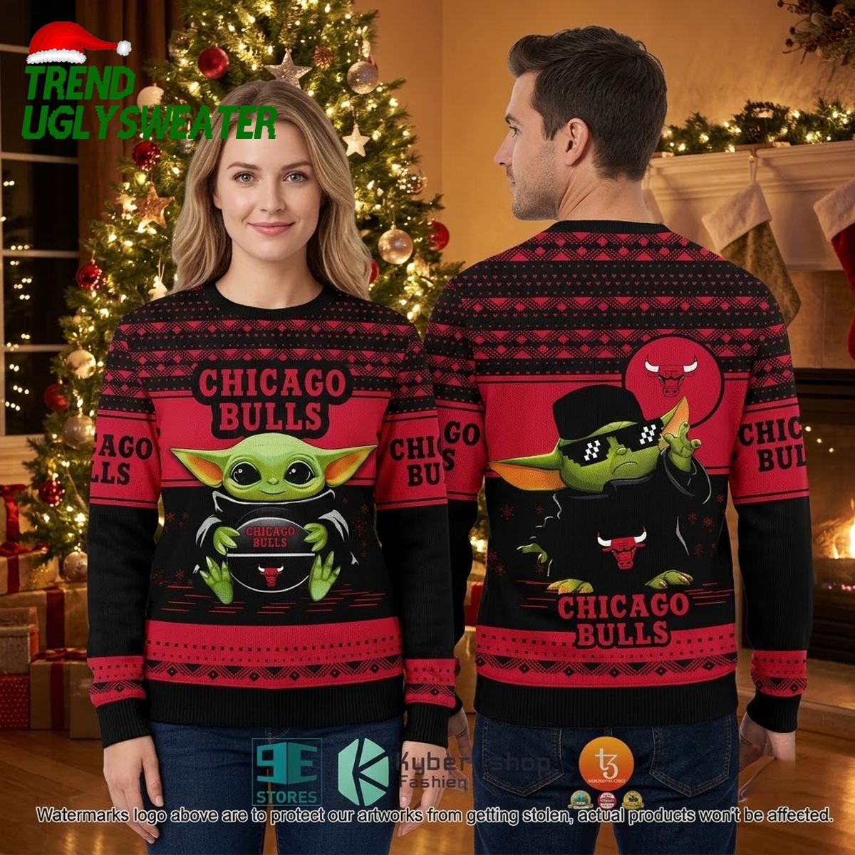 chicago bulls grogu using the force ugly christmas sweater chicago bulls grogu using the force ugly christmas sweater
