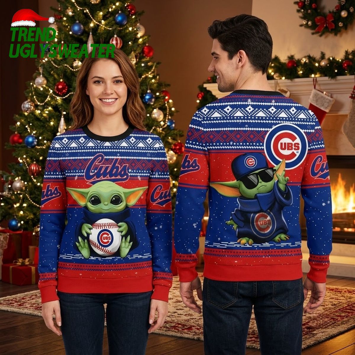 chicago cubs baby yoda holding baseball ugly christmas sweater chicago cubs baby yoda holding baseball ugly christmas sweater