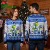 chicago cubs grinch holding baseball helmet ugly christmas sweater