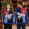 chicago cubs modern striped logo ugly christmas sweater