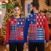 chicago cubs patchwork christmas trees and snowflakes ugly christmas sweater