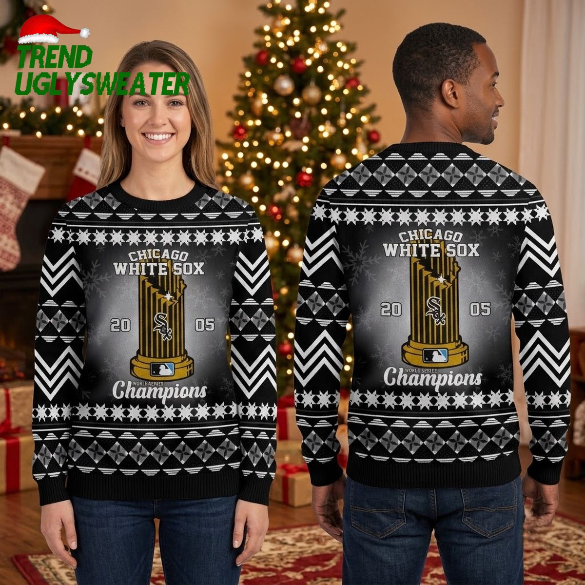 chicago white sox 2005 champions trophy ugly christmas sweater chicago white sox 2005 champions trophy ugly christmas sweater