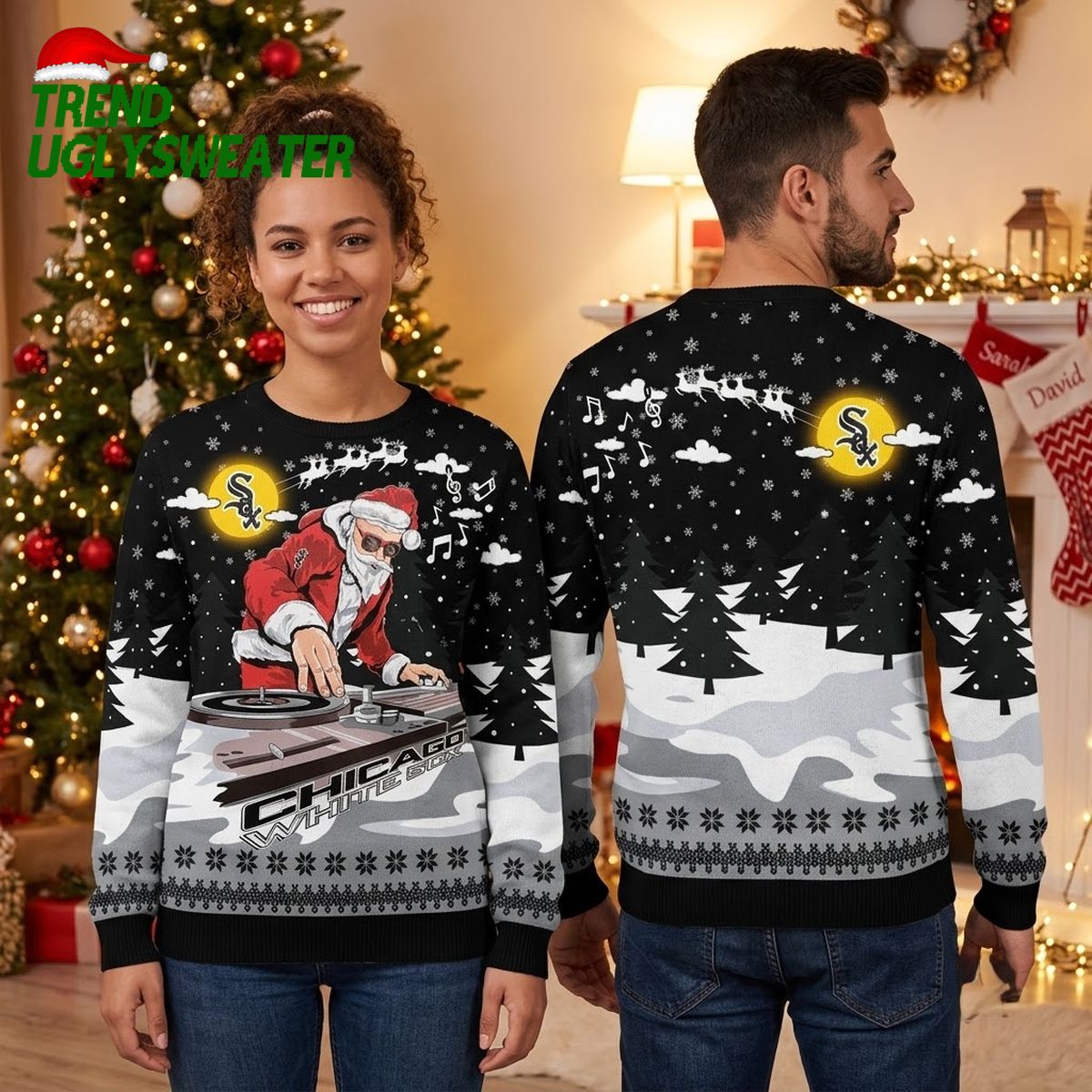 chicago white sox dj santa with turntables ugly christmas sweater chicago white sox dj santa with turntables ugly christmas sweater
