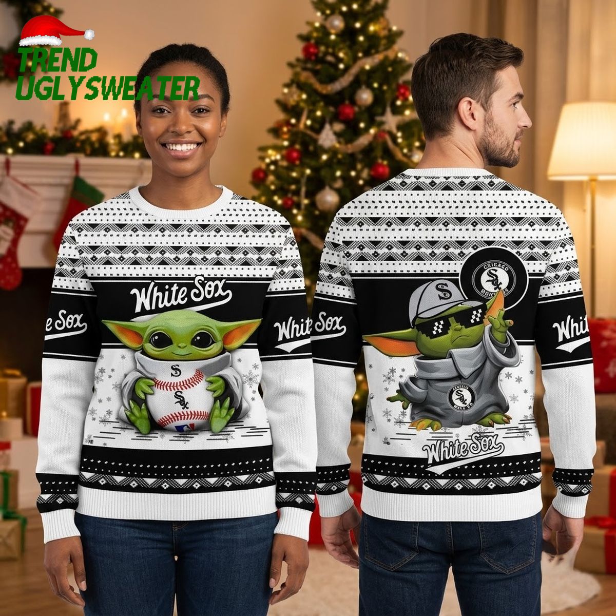 chicago white sox grogu baseball player ugly christmas sweater chicago white sox grogu baseball player ugly christmas sweater