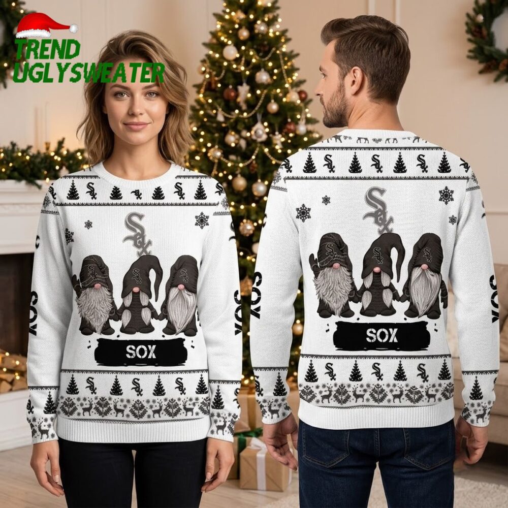 chicago white sox three christmas gnomes ugly christmas sweater