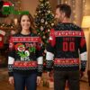 cincinnati reds drink up grinch custom name and number ugly christmas sweater