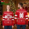 cincinnati reds logo personalized custom name and number ugly christmas sweater