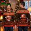 cleveland browns brown orange skull ugly christmas sweater
