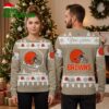 Cleveland Browns Football Helmet And Snowflake Ugly Christmas Sweater 2 cleveland browns football helmet and snowflake ugly christmas sweater