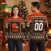 Cleveland Browns Football Helmet Custom Name And Number Ugly Christmas Sweater 1 cleveland browns football helmet custom name and number ugly christmas sweater