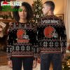 Cleveland Browns Football Helmet Custom Name Snowflake Ugly Christmas Sweater 1 cleveland browns football helmet custom name snowflake ugly christmas sweater