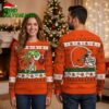Cleveland Browns Grinch Holding Football Helmet Ugly Christmas Sweater 2 cleveland browns grinch holding football helmet ugly christmas sweater