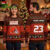 Cleveland Browns Gucci Pattern Football Helmet Custom Name Ugly Christmas Sweater 1 cleveland browns gucci pattern football helmet custom name ugly christmas sweater