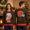 cleveland browns tattooed santa ugly christmas sweater