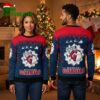 cleveland guardians winged baseball santa sleigh ugly christmas sweater