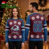 Colorado Avalanche Snowflake Logo Custom Name And Number Ugly Christmas Sweater 1 colorado avalanche snowflake logo custom name and number ugly christmas sweater