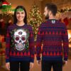 Columbus Blue Jackets Floral Skull Ugly Christmas Sweater 1 columbus blue jackets floral skull ugly christmas sweater