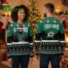 dallas stars santa hat hockey player custom name ugly christmas sweater