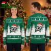 dallas stars santa hat logo green ugly christmas sweater