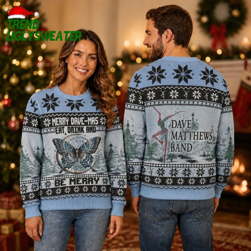dave matthews band butterfly merry dave mas ugly christmas sweater