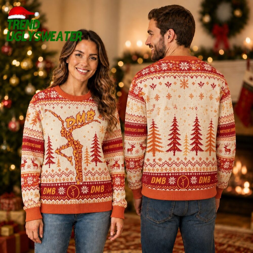 dave matthews band fire dancer christmas pattern ugly christmas sweater